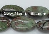 CGA67 15.5 inches 22*30mm oval red green garnet gemstone beads