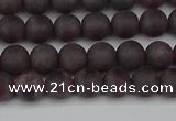 CGA671 15.5 inches 6mm round matte red garnet beads wholesale