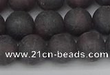 CGA673 15.5 inches 10mm round matte red garnet beads wholesale