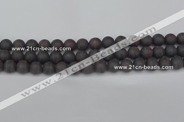 CGA673 15.5 inches 10mm round matte red garnet beads wholesale