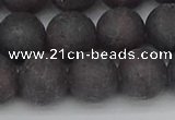 CGA674 15.5 inches 12mm round matte red garnet beads wholesale