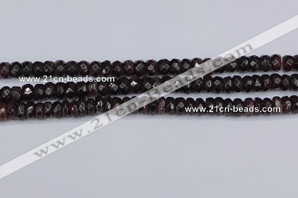 CGA678 15.5 inches 4*7mm faceted rondelle red garnet beads