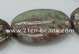 CGA68 15.5 inches 30*40mm oval red green garnet gemstone beads