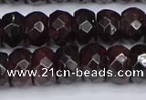 CGA680 15.5 inches 6*11mm faceted rondelle red garnet beads