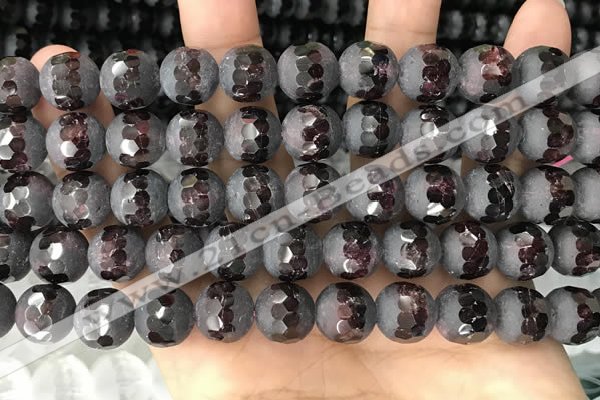 CGA691 15.5 inches 10mm faceted round red garnet beads