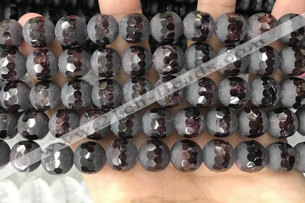 CGA692 15.5 inches 12mm faceted round red garnet beads