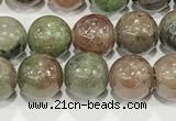 CGA717 15.5 inches 8mm round Chinese red & green garnet beads