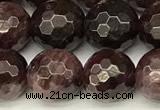 CGA731 15 inches 8mm faceted round red garnet beads wholesale