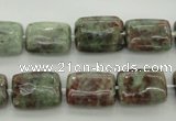 CGA74 15.5 inches 10*14mm rectangle red green garnet gemstone beads