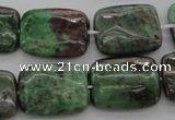 CGA77 15.5 inches 15*20mm rectangle red green garnet gemstone beads