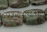 CGA78 15.5 inches 18*25mm rectangle red green garnet gemstone beads