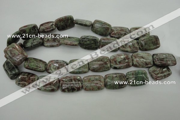 CGA78 15.5 inches 18*25mm rectangle red green garnet gemstone beads