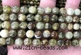 CGA868 15 inches 10mm round green garnet gemstone beads