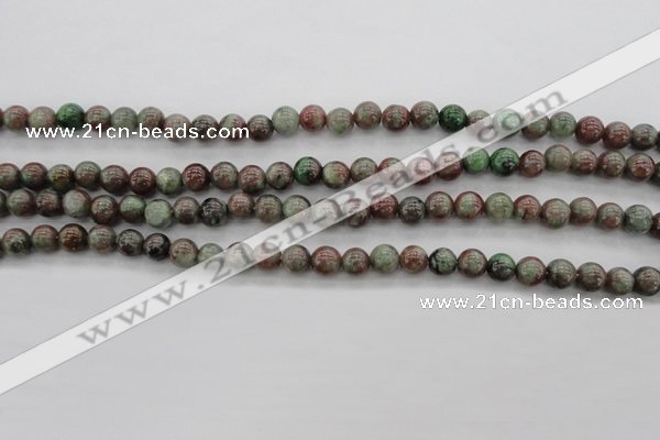 CGA87 15.5 inches 6mm round red green garnet gemstone beads