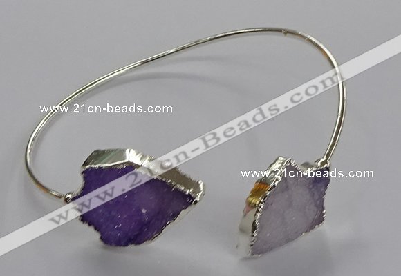 CGB1009 15*20mm - 18*25mm arrowhead druzy agate bangles wholesale