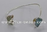 CGB1022 13*18mm - 15*20mm freeform & butterfly druzy agate bangles