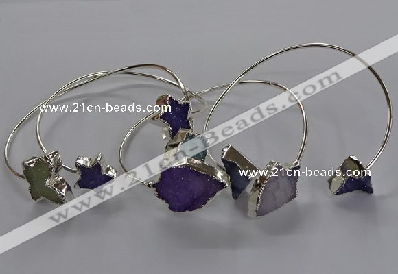 CGB1026 10*12mm - 18*25mm freeform druzy agate bangles