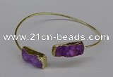 CGB1032 8*18mm - 10*20mm freeform druzy agate bangles