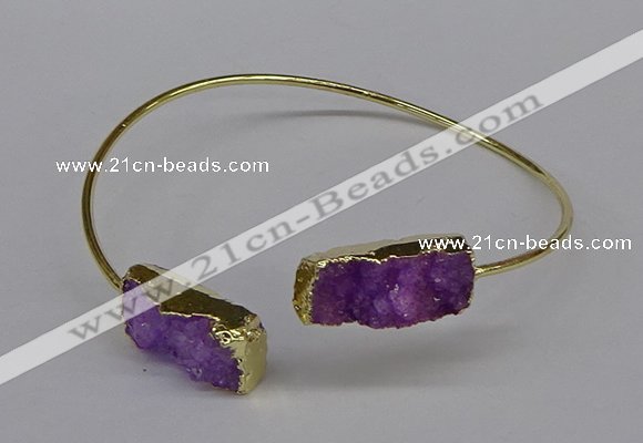 CGB1032 8*18mm - 10*20mm freeform druzy agate bangles