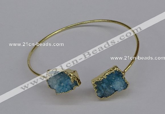 CGB1034 8*18mm - 10*20mm freeform druzy agate bangles