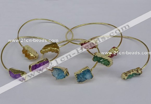 CGB1038 8*18mm - 10*20mm freeform druzy agate bangles