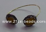 CGB1501 18*25mm - 20*28mm freeform druzy agate bangles wholesale