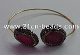 CGB1503 18*25mm - 20*28mm freeform druzy agate bangles wholesale