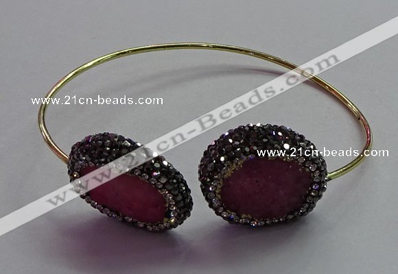 CGB1503 18*25mm - 20*28mm freeform druzy agate bangles wholesale