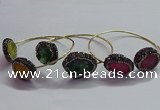 CGB1507 18*25mm - 20*28mm freeform druzy agate bangles wholesale