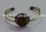 CGB1512 25mm coin plated druzy agate bangles wholesale