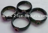 CGB1529 Outer diameter 65mm fashion moss agate & chalcedony bangles