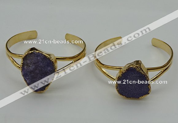 CGB2002 22*30mm - 25*30mm freeform druzy agate gemstone bangles