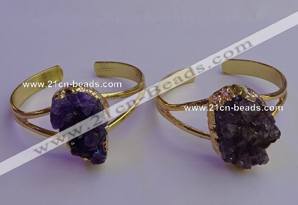 CGB2008 20*30mm - 25*30mm freeform druzy amethyst bangles