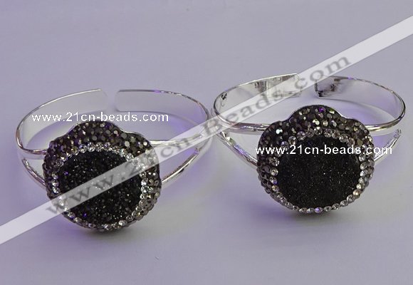 CGB2012 30mm flower druzy agate gemstone bangles wholesale