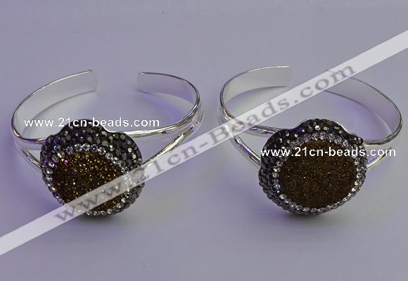 CGB2014 30mm flower druzy agate gemstone bangles wholesale