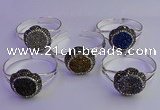 CGB2018 30mm flower druzy agate gemstone bangles wholesale