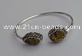 CGB2022 16*20mm freeform plated druzy agate bangles wholesale