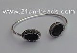 CGB2023 16*20mm freeform plated druzy agate bangles wholesale