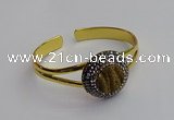 CGB2029 25mm coin plated druzy agate bangles wholesale