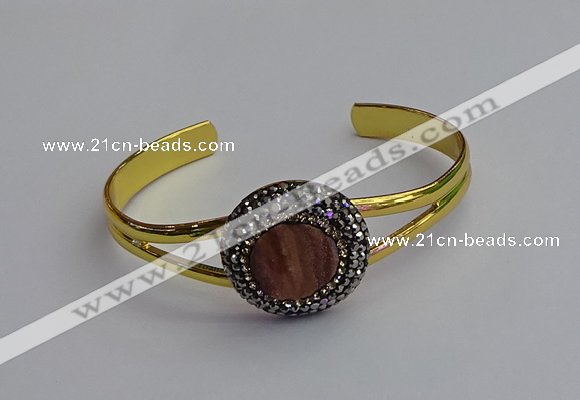 CGB2030 25mm coin plated druzy agate bangles wholesale