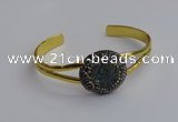 CGB2031 25mm coin plated druzy agate bangles wholesale