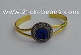 CGB2033 25mm coin plated druzy agate bangles wholesale