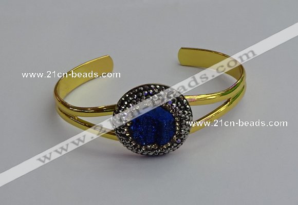 CGB2033 25mm coin plated druzy agate bangles wholesale