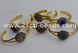 CGB2035 25mm coin plated druzy agate bangles wholesale