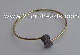 CGB2040 10mm coin plated druzy agate gemstone bangles wholesale