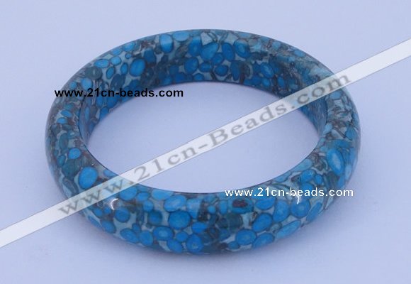 CGB209 Inner diameter 60mm fashion flower turquoise gemstone bangle