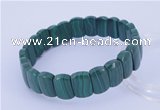 CGB224 7 inches 8*12mm rectangle natural malachite gemstone bracelets