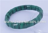 CGB226 7 inches 10*10mm square natural malachite gemstone bracelets