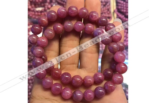 CGB2500 7.5 inches 6mm round ruby gemstone beaded bracelets