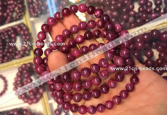 CGB2510 7.5 inches 6mm round ruby zoisite beaded bracelets